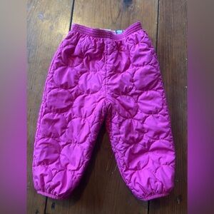 Patagonia Kids Reversible Pink & Floral Quilted “Puff Ball” Pants size 2T